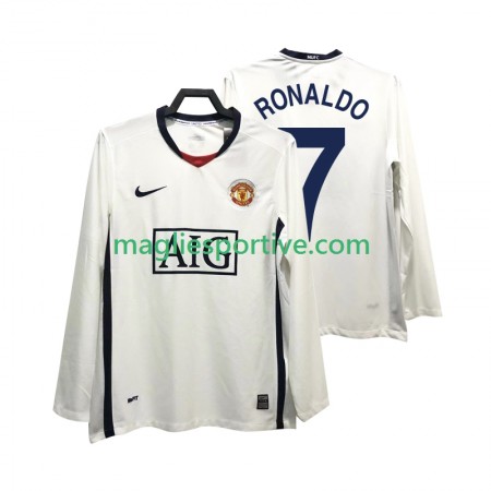 Completo Calcio Manchester United Ronaldo 7 Premier League 2008 2009 Retro Divisa Trasferta ML